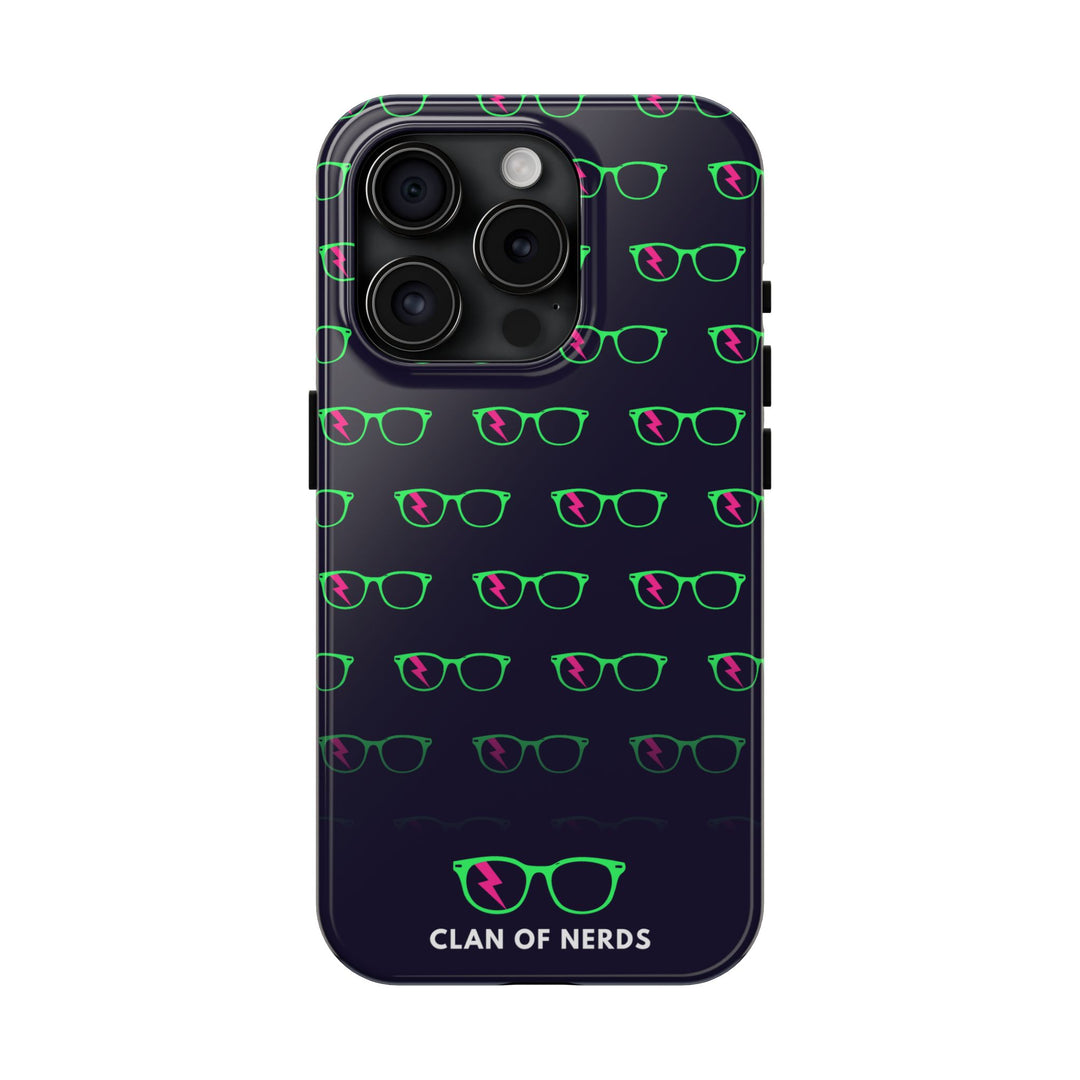 Green/Pink Glasses Pattern Tough Phone Case by Clan of Nerds