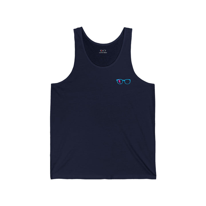 Cyan/Pink Glasses Men’s Tank in Navy