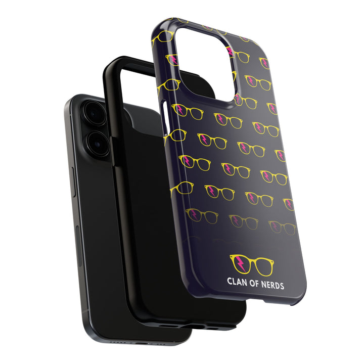 Yellow/Pink Glasses Pattern Tough Phone Case by Clan of Nerds