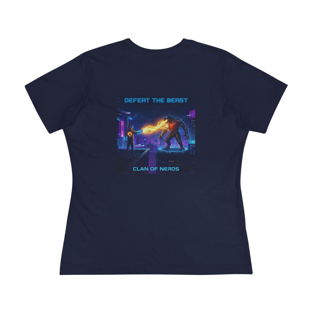 Defeat the Beast Women’s Tee by Clan of Nerds