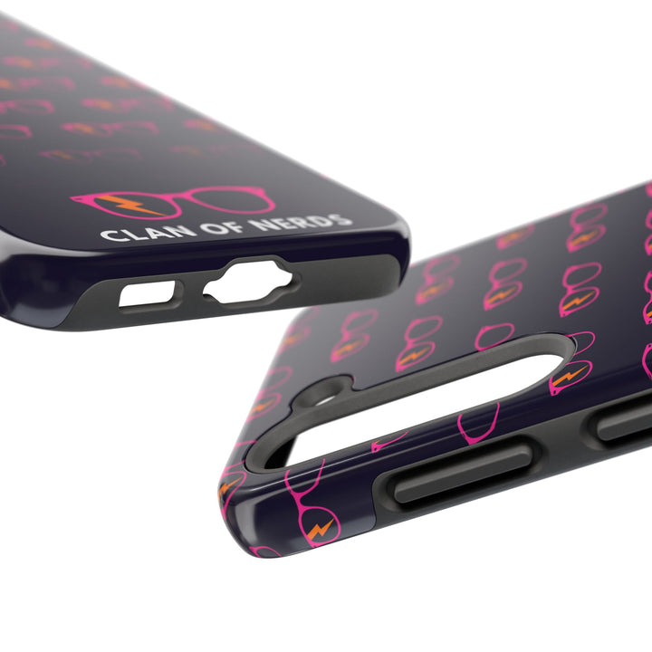 Pink/Orange Glasses Pattern Tough Phone Case by Clan of Nerds