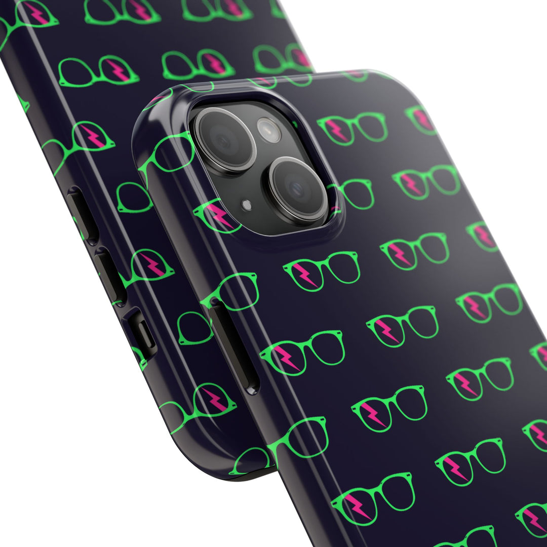 Green/Pink Glasses Pattern Tough Phone Case by Clan of Nerds
