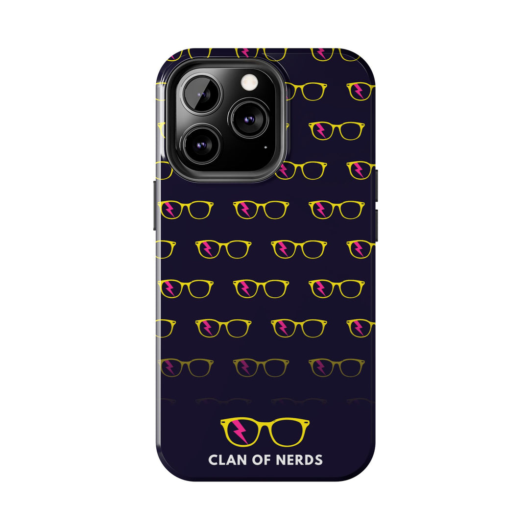Yellow/Pink Glasses Pattern Tough Phone Case by Clan of Nerds