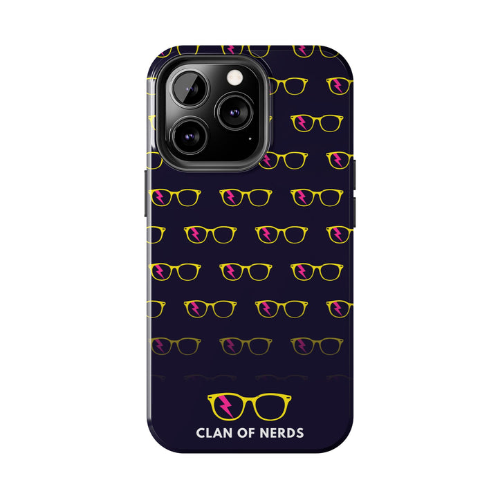 Yellow/Pink Glasses Pattern Tough Phone Case by Clan of Nerds