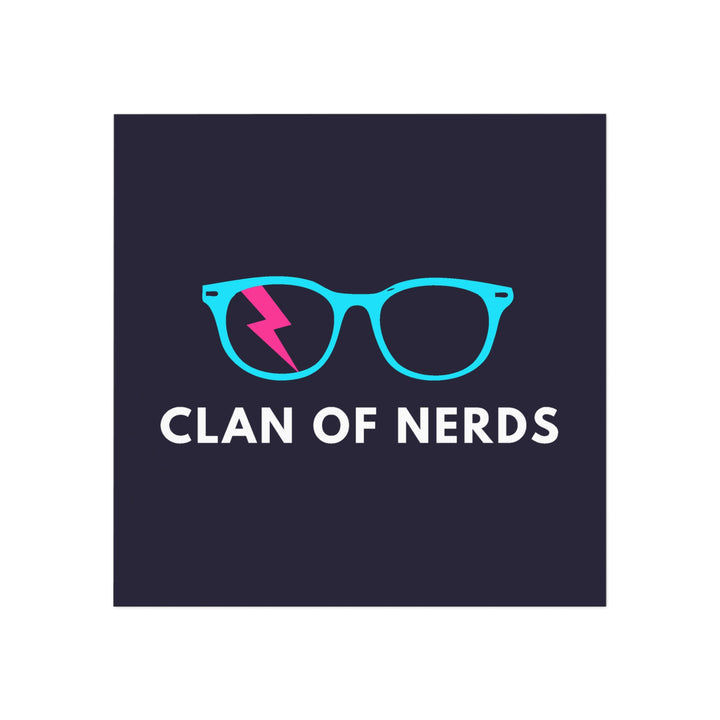 Cyan/Pink Glasses Square Magnet by Clan of Nerds