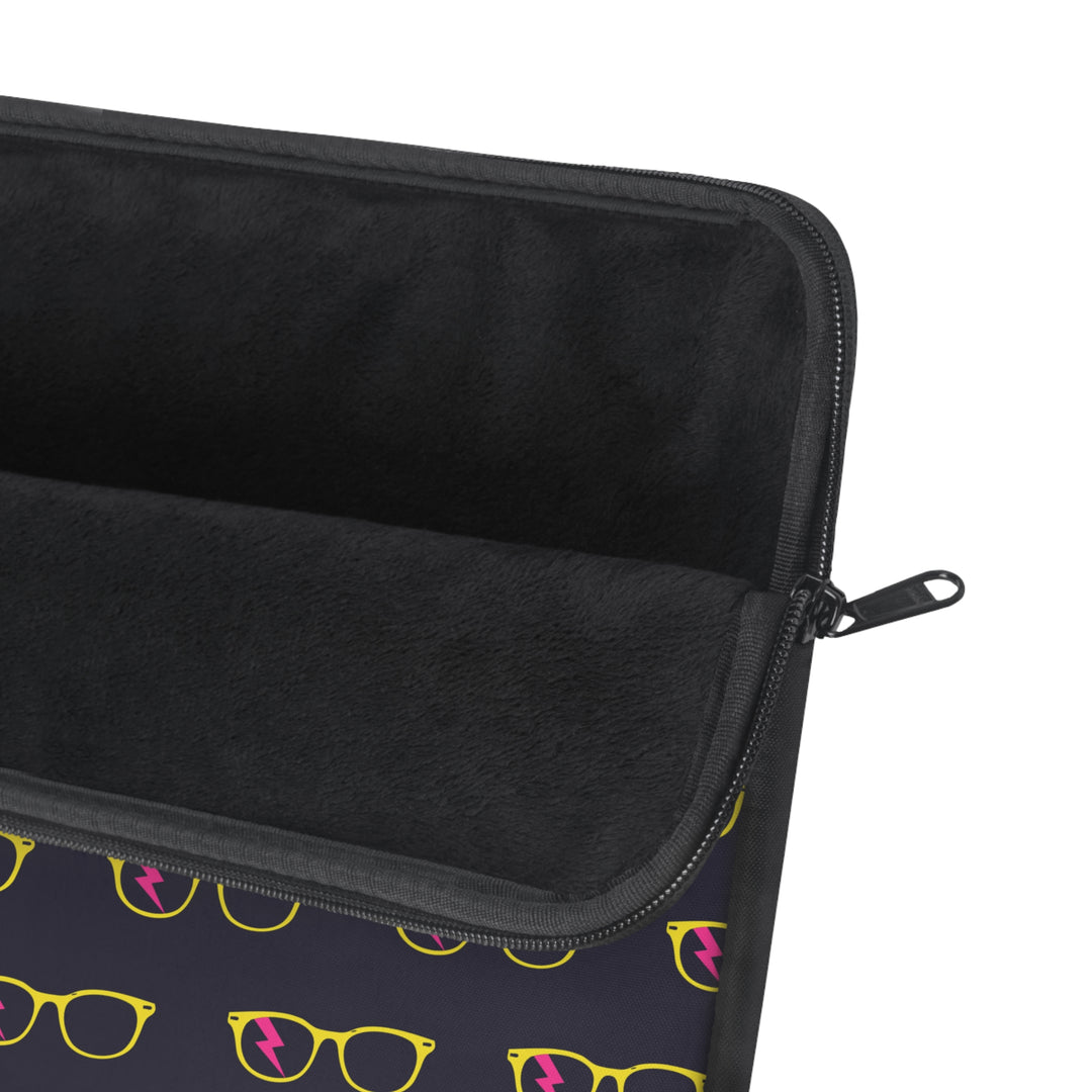 Yellow/Pink Glasses Pattern Laptop Sleeve by Clan of Nerds