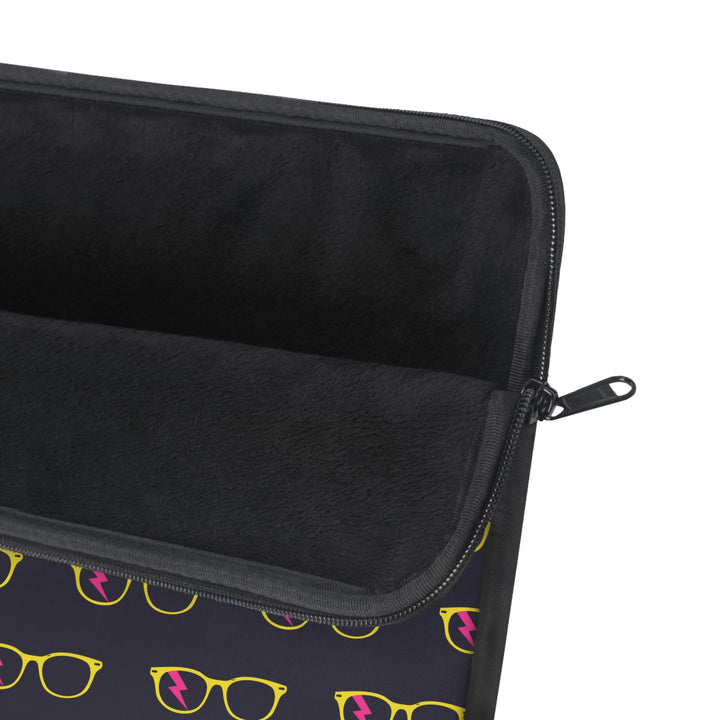 Yellow/Pink Glasses Pattern Laptop Sleeve by Clan of Nerds