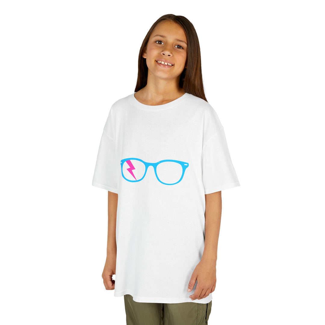 Cyan/Pink Glasses Kids Tee by Clan of Nerds