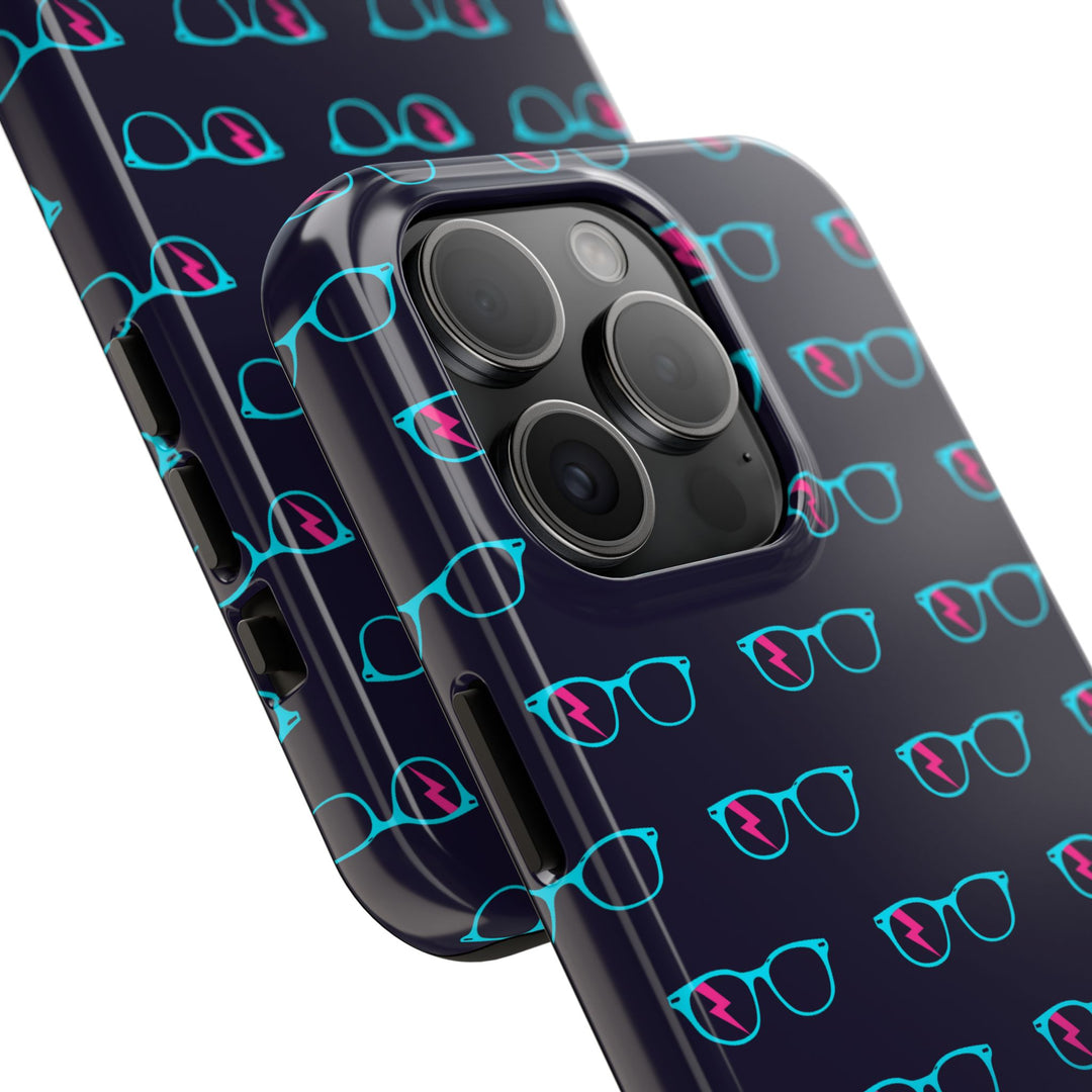 Cyan/Pink Glasses Pattern Tough Phone Case by Clan of Nerds