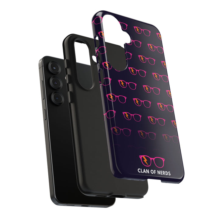 Pink/Orange Glasses Pattern Tough Phone Case by Clan of Nerds