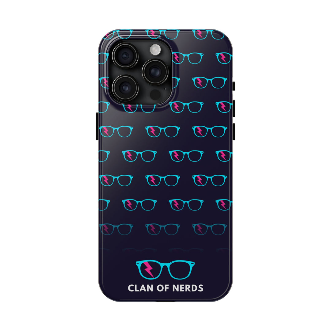 Cyan/Pink Glasses Pattern Tough Phone Case by Clan of Nerds