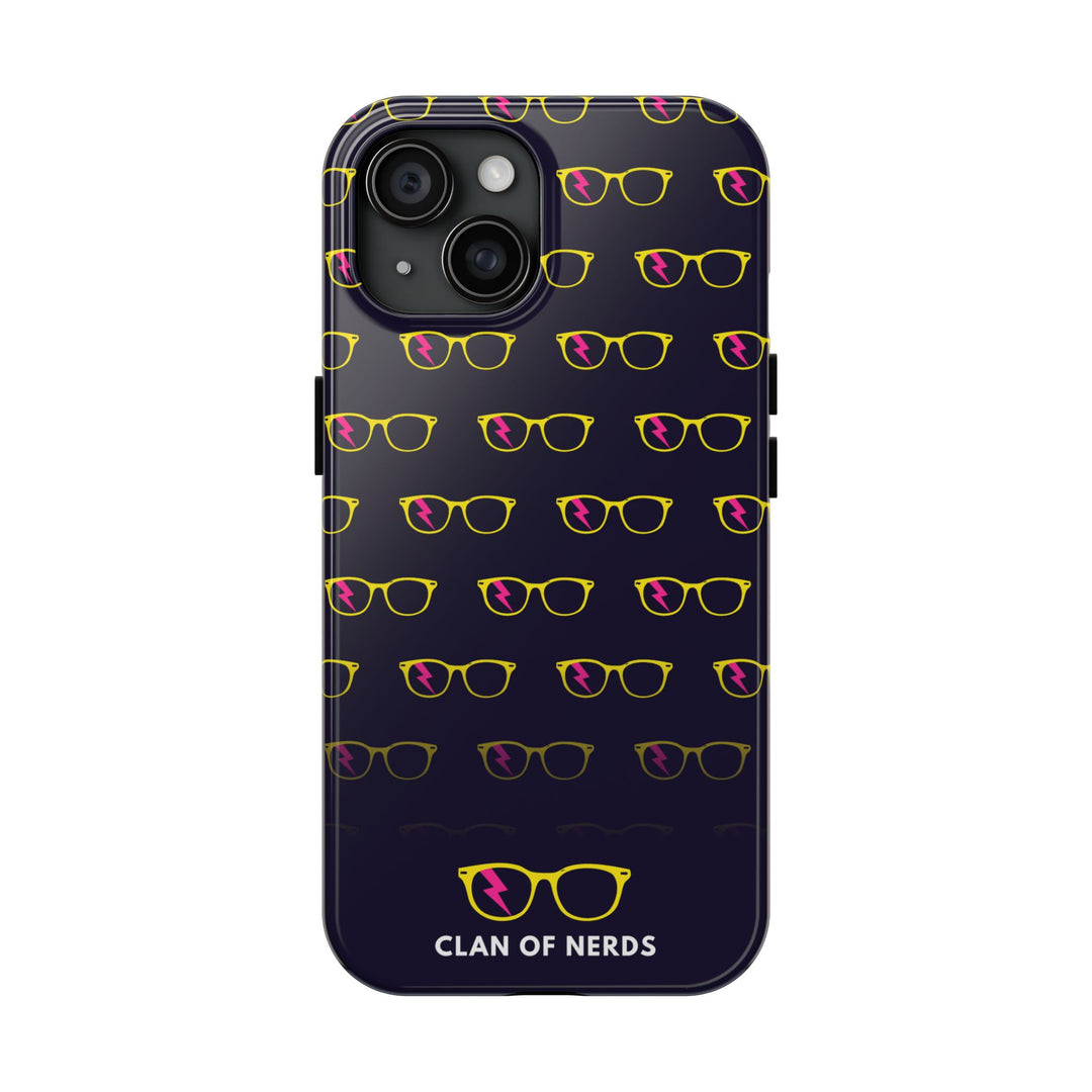 Yellow/Pink Glasses Pattern Tough Phone Case by Clan of Nerds