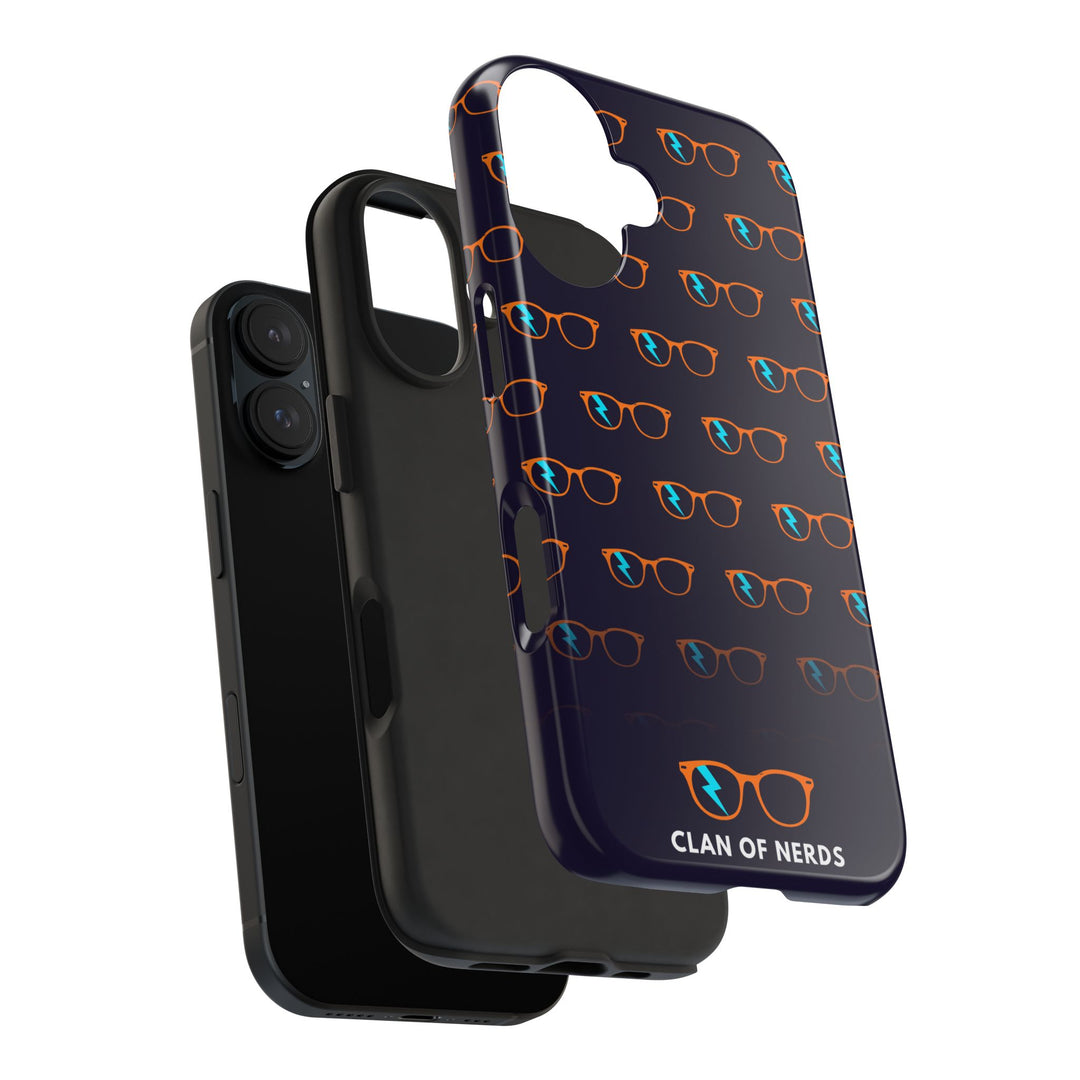 Orange/Cyan Glasses Pattern Tough Phone Case by Clan of Nerds