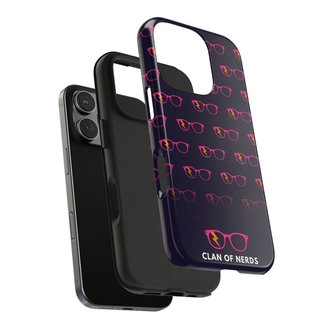 Pink/Orange Glasses Pattern Tough Phone Case by Clan of Nerds