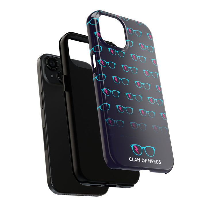 Cyan/Pink Glasses Pattern Tough Phone Case by Clan of Nerds