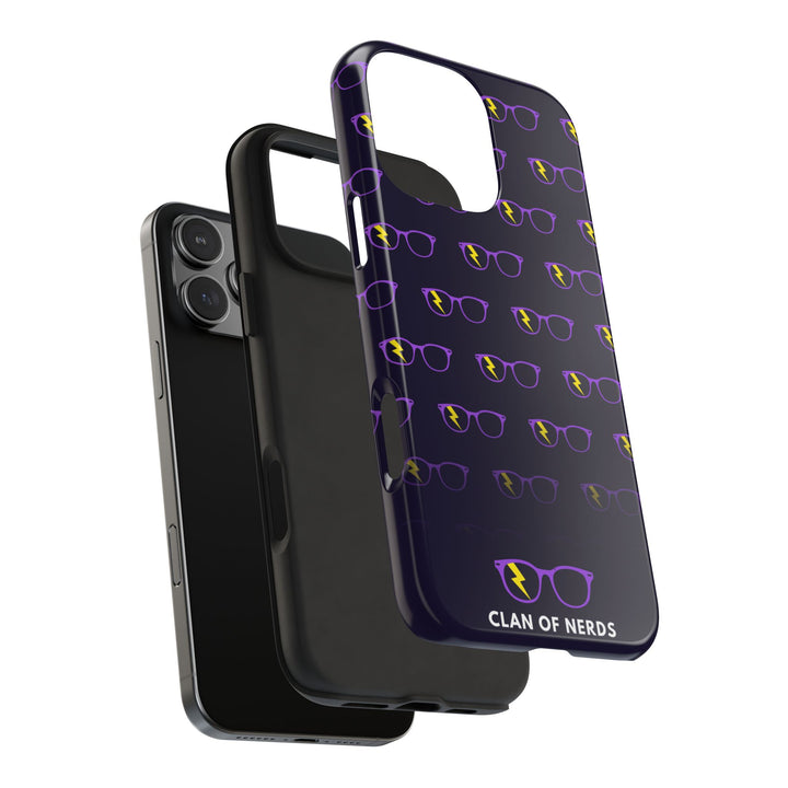 Purple/Yellow Glasses Pattern Tough Phone Case by Clan of Nerds