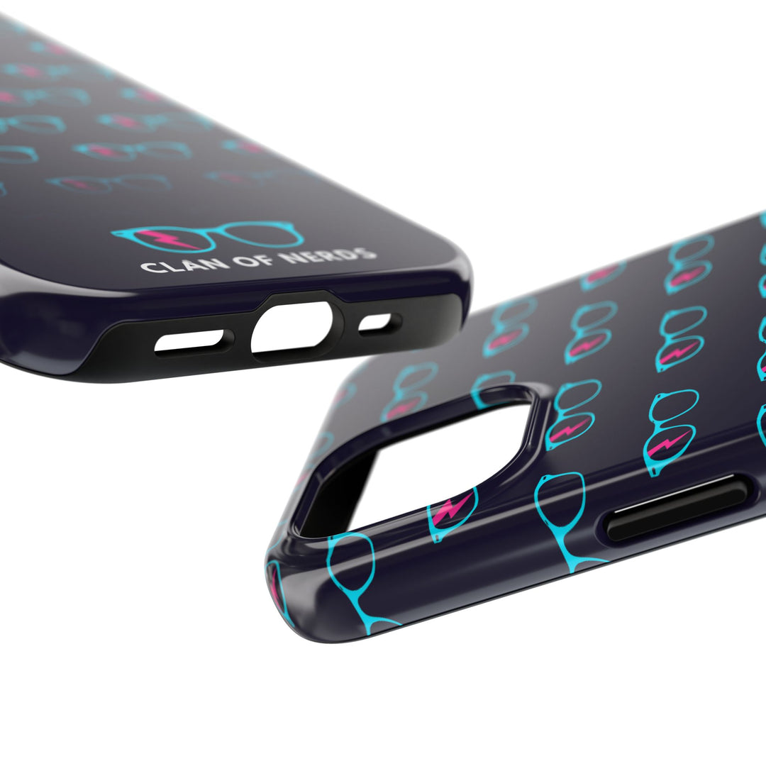 Cyan/Pink Glasses Pattern Tough Phone Case by Clan of Nerds