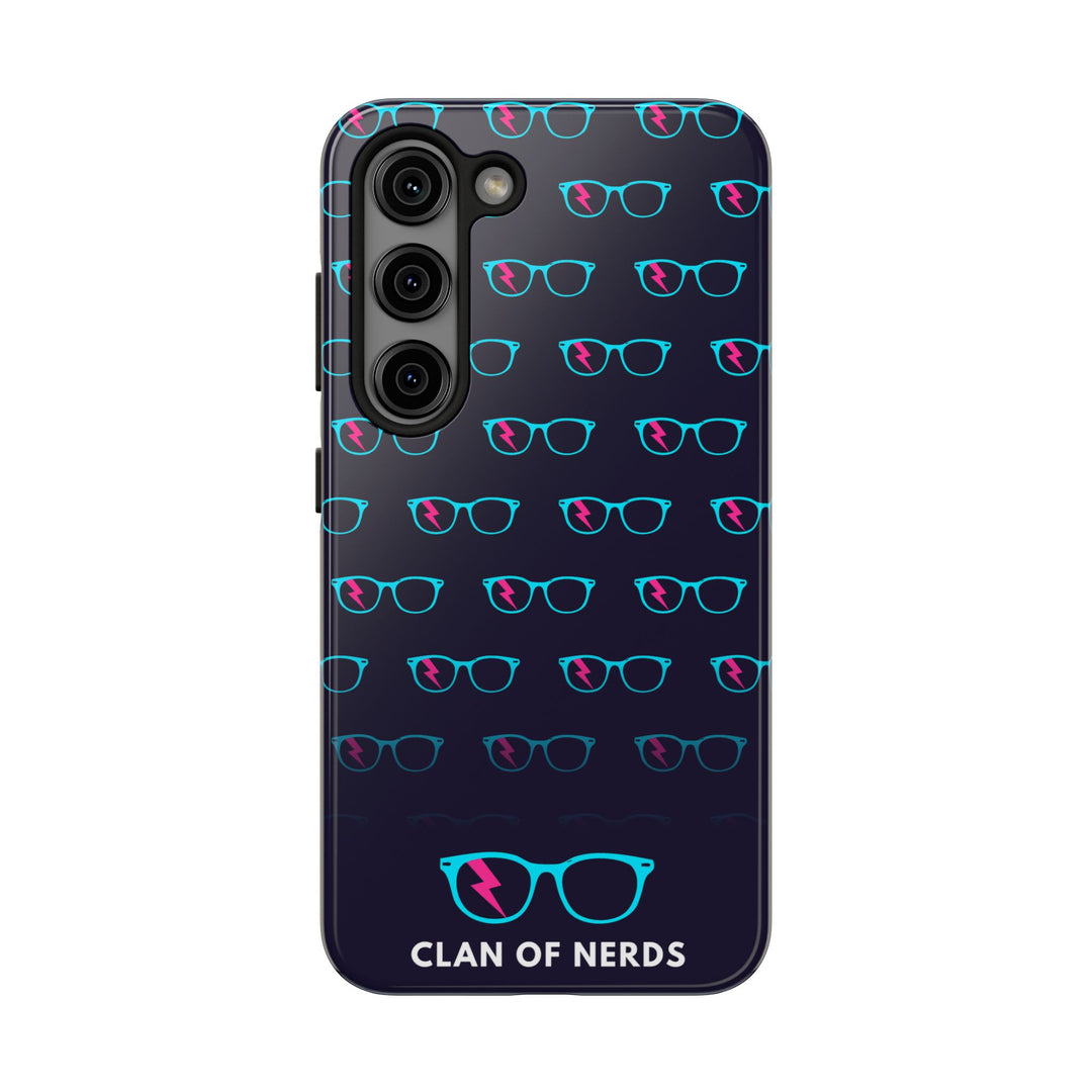 Cyan/Pink Glasses Pattern Tough Phone Case by Clan of Nerds