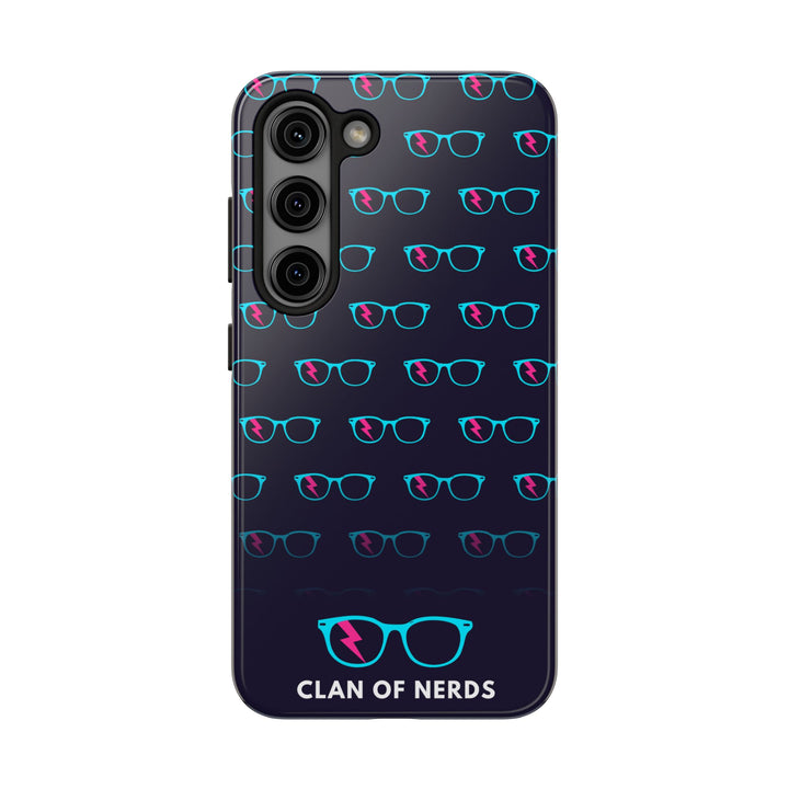 Cyan/Pink Glasses Pattern Tough Phone Case by Clan of Nerds