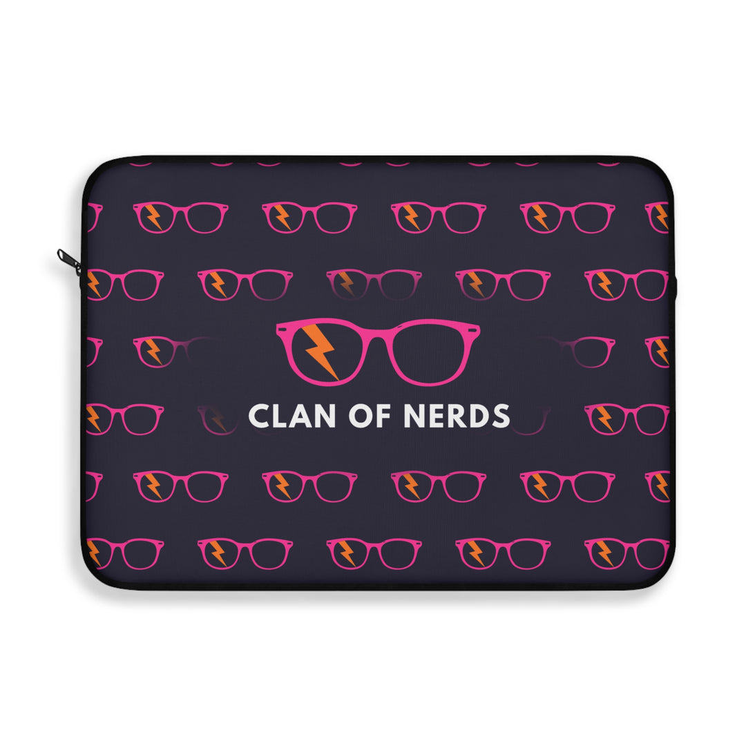 Pink/Orange Glasses Pattern Laptop Sleeve by Clan of Nerds