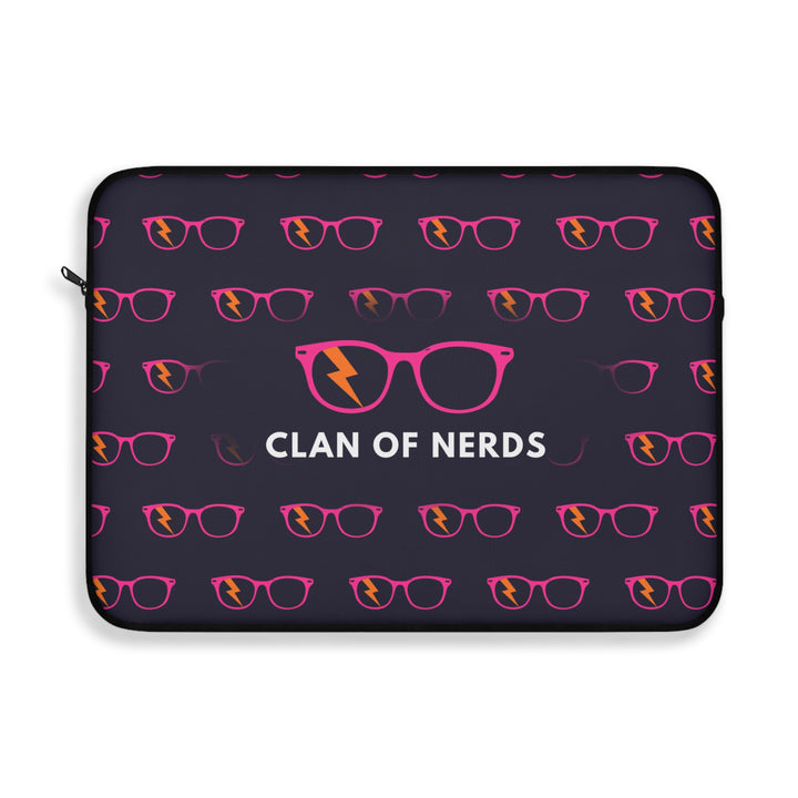 Pink/Orange Glasses Pattern Laptop Sleeve by Clan of Nerds