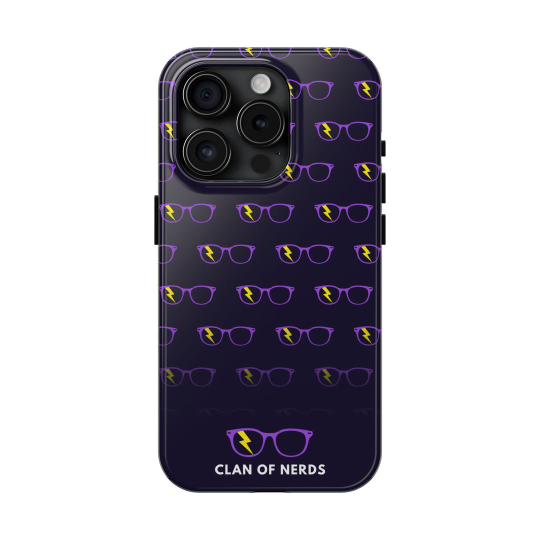 Purple/Yellow Glasses Pattern Tough Phone Case by Clan of Nerds
