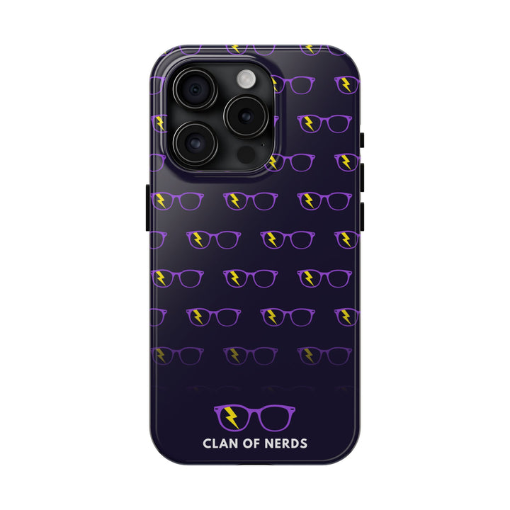Purple/Yellow Glasses Pattern Tough Phone Case by Clan of Nerds