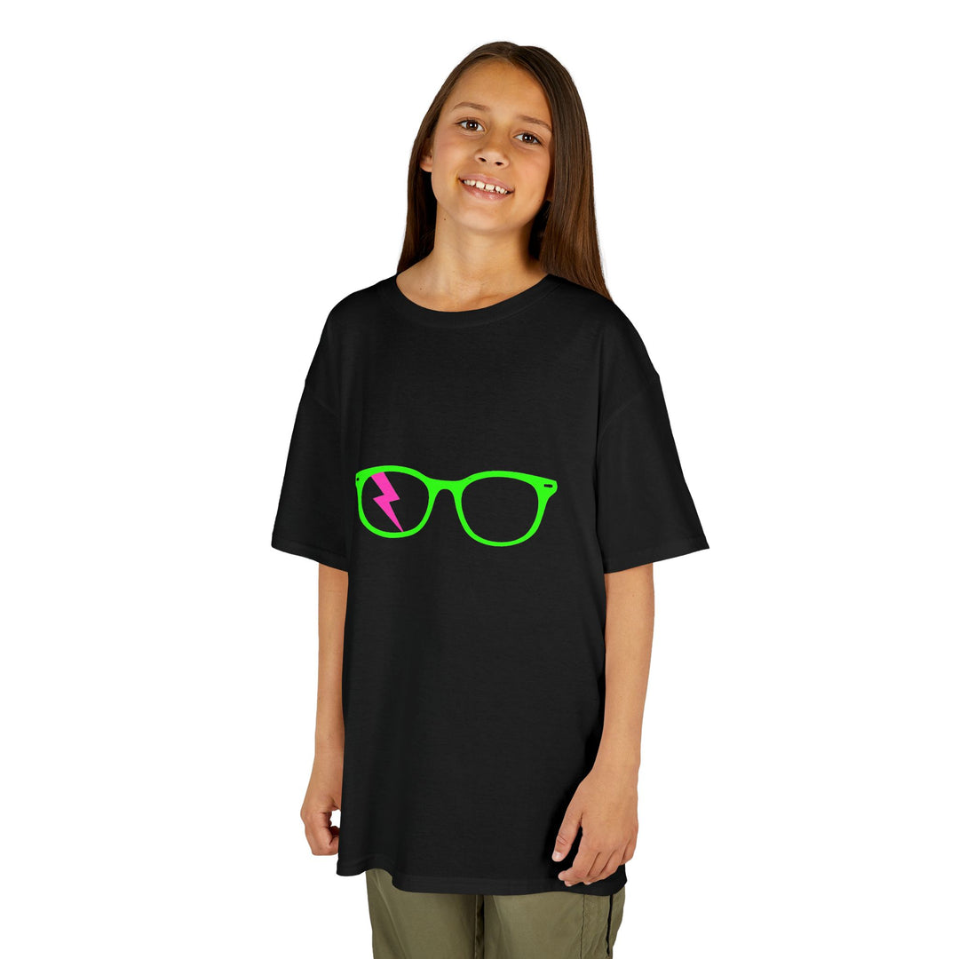 Green/Pink Glasses Kids Tee by Clan of Nerds
