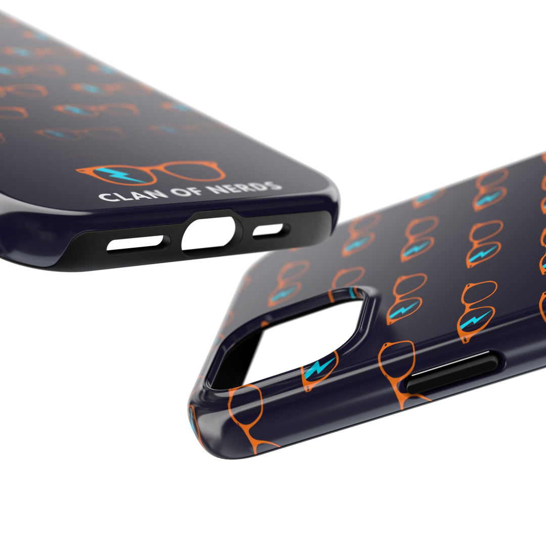 Orange/Cyan Glasses Pattern Tough Phone Case by Clan of Nerds