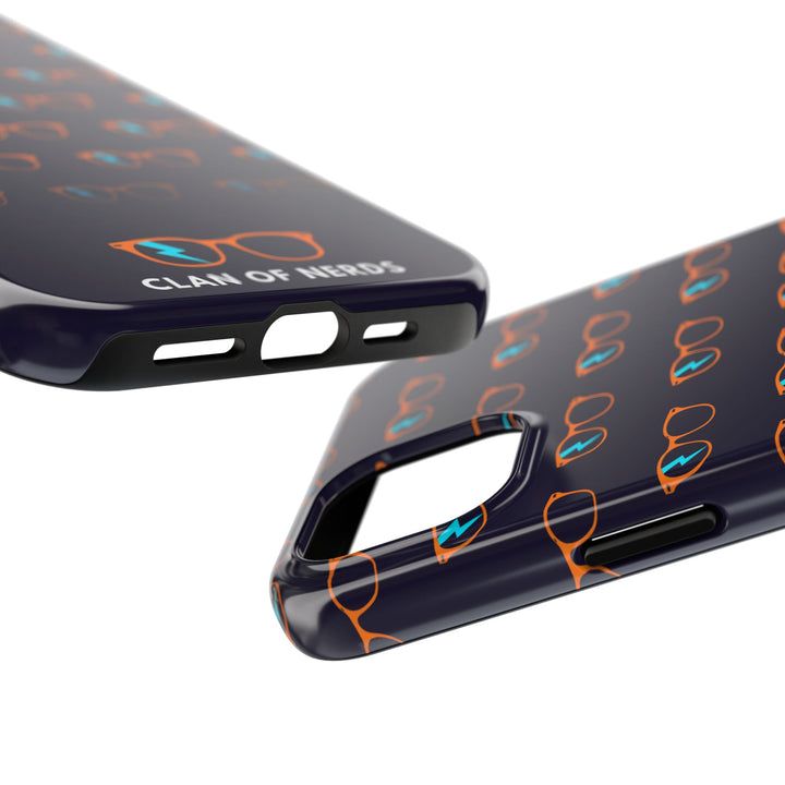 Orange/Cyan Glasses Pattern Tough Phone Case by Clan of Nerds