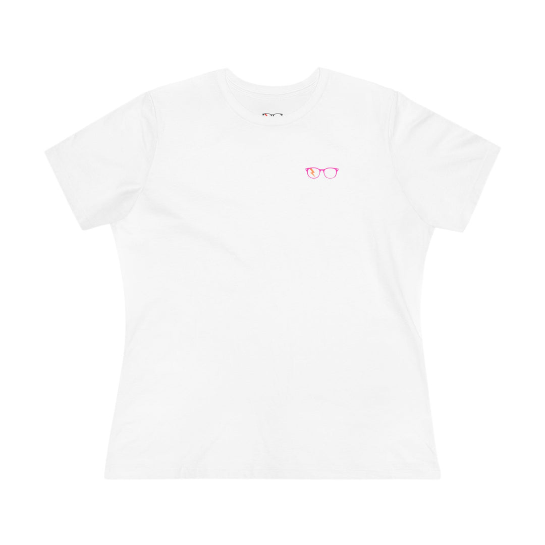 Pink/Orange Glasses Women’s Tee by Clan of Nerds