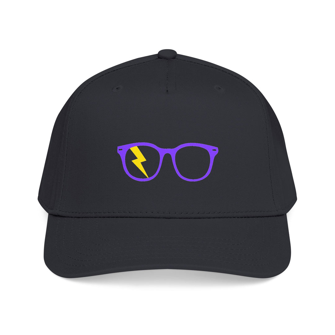 Purple/Yellow Glasses Cap in Black