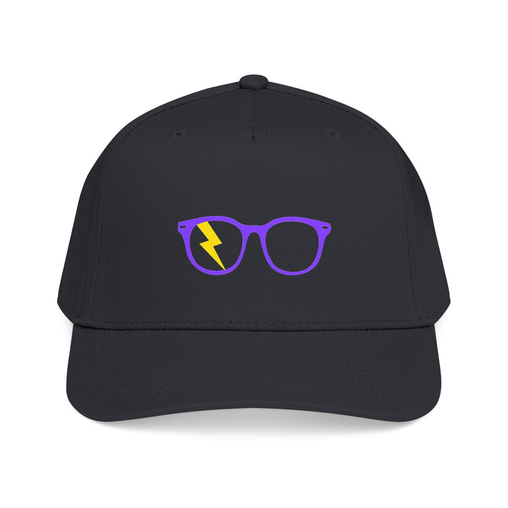 Purple/Yellow Glasses Cap in Black