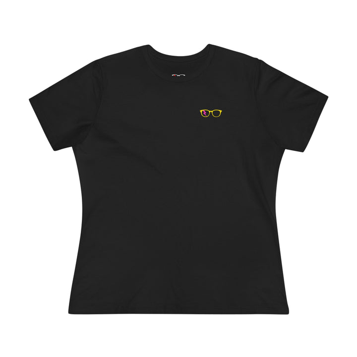 Yellow/Pink Glasses Women’s Tee by Clan of Nerds