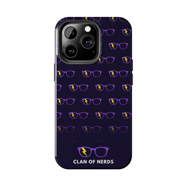 Purple/Yellow Glasses Pattern Tough Phone Case by Clan of Nerds