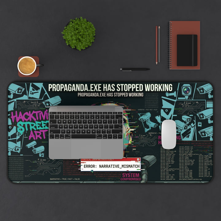Propaganda Hacker Desk Mat by Clan of Nerds