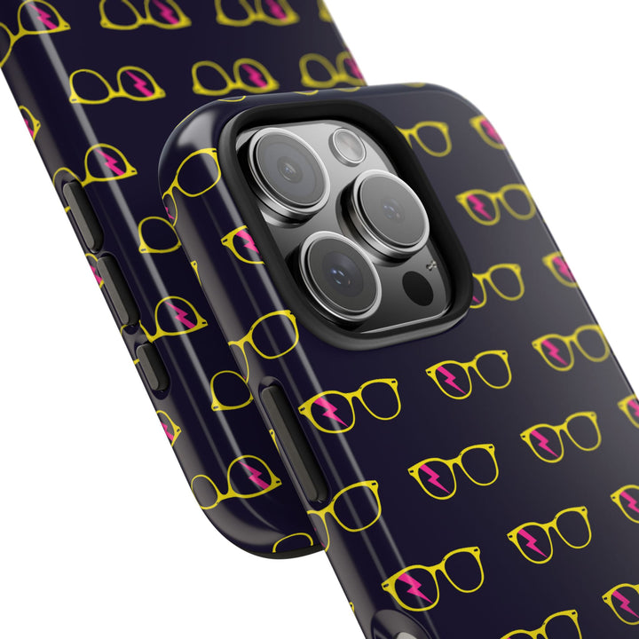 Yellow/Pink Glasses Pattern Tough Phone Case by Clan of Nerds