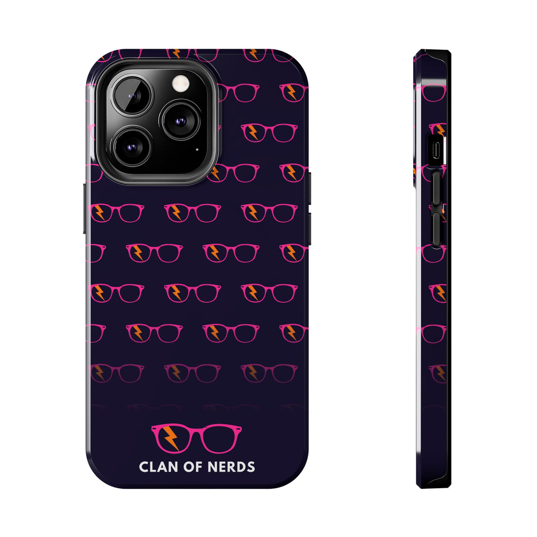 Pink/Orange Glasses Pattern Tough Phone Case by Clan of Nerds