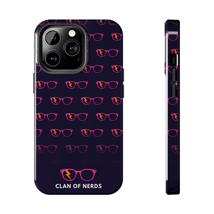 Pink/Orange Glasses Pattern Tough Phone Case by Clan of Nerds