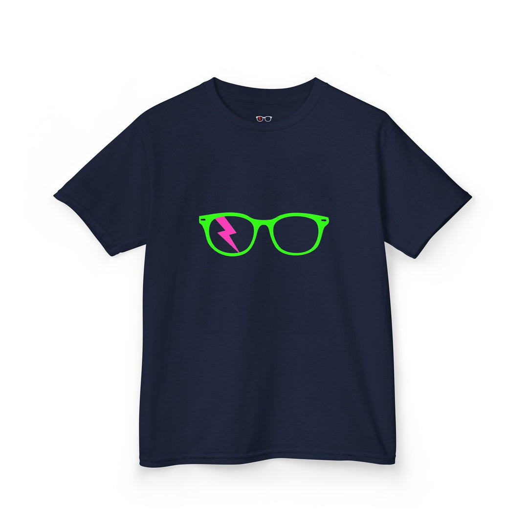Green/Pink Glasses Kids Tee by Clan of Nerds