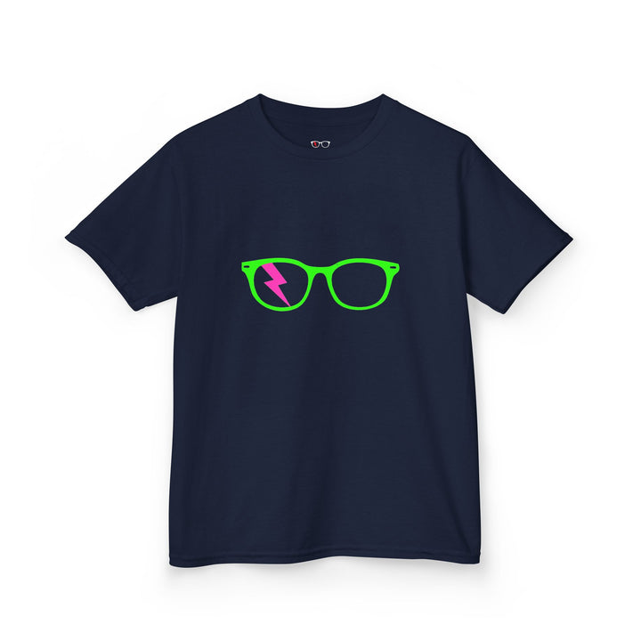 Green/Pink Glasses Kids Tee by Clan of Nerds