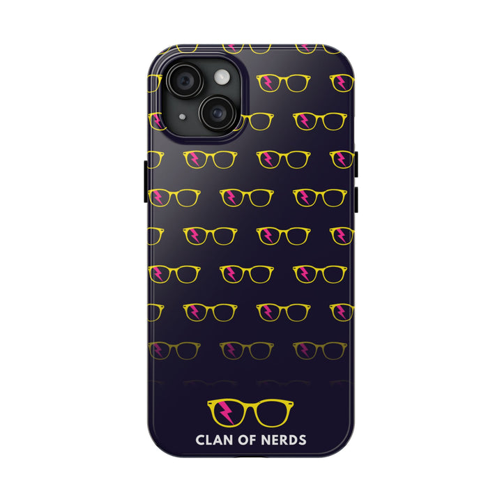 Yellow/Pink Glasses Pattern Tough Phone Case by Clan of Nerds