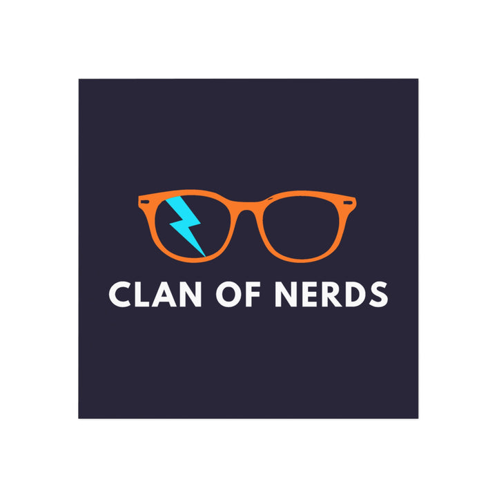 Orange/Cyan Glasses Square Magnet by Clan of Nerds