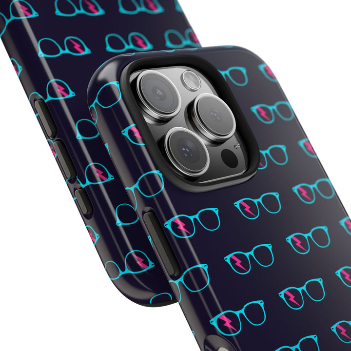 Cyan/Pink Glasses Pattern Tough Phone Case by Clan of Nerds