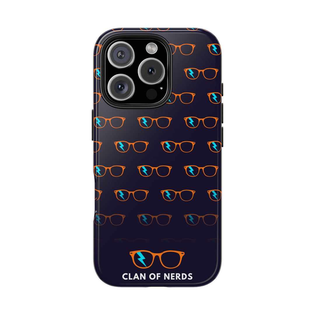 Orange/Cyan Glasses Pattern Tough Phone Case by Clan of Nerds
