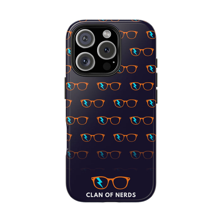 Orange/Cyan Glasses Pattern Tough Phone Case by Clan of Nerds