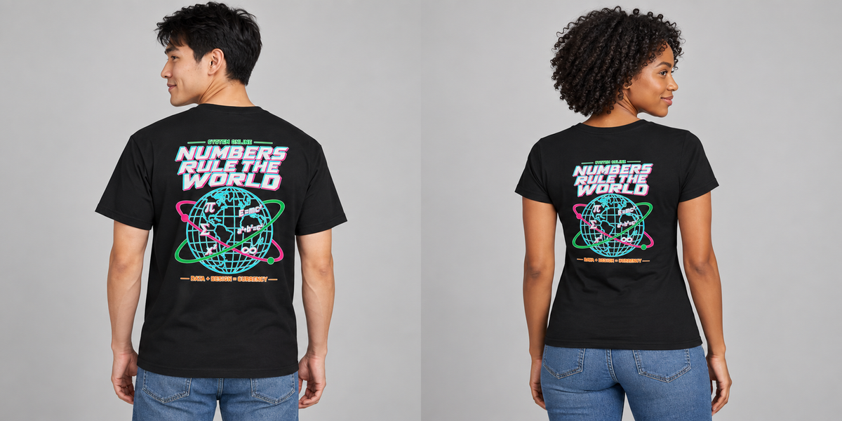 Numbers Rule the World — men’s tee model preview
