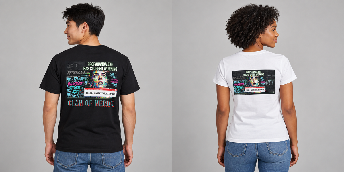 Propaganda Hacker — men’s tee model preview